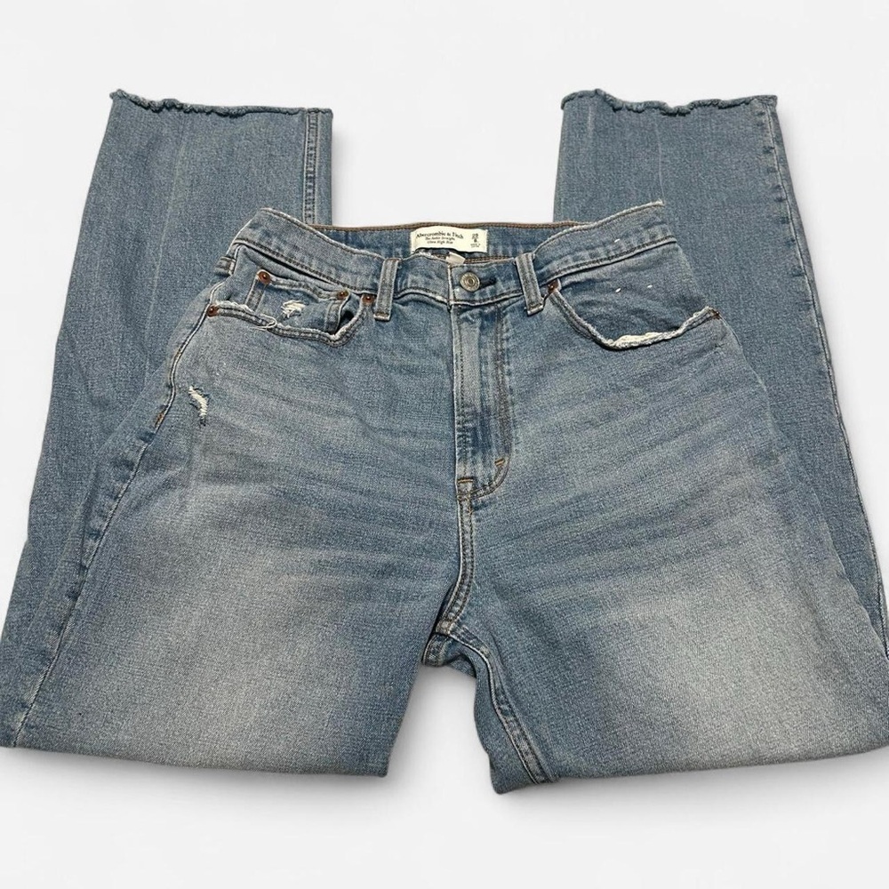 Abercrombie & Fitch Ankle Straight Ultra High Rise Blue Jeans